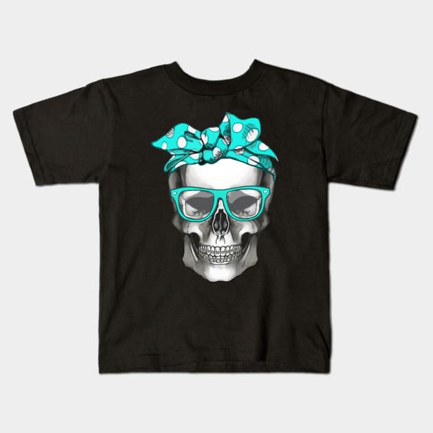 Skull Bandana 3 Kids T-Shirt by Collagedream